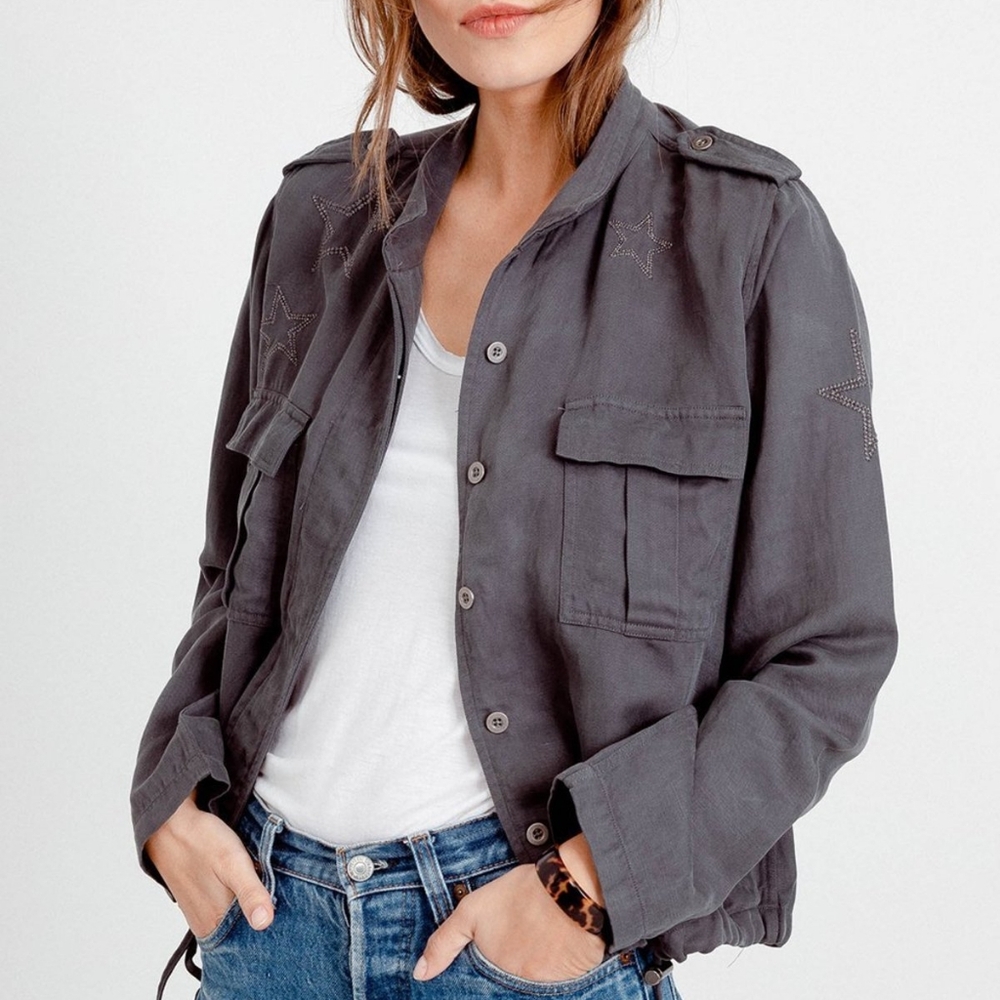 Rails Rowen Dark Grey Star Embroidered Jacket